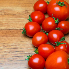 tomatoes on a wooden background