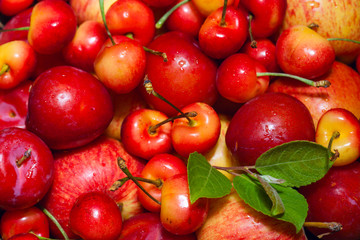 Pile of fruits close up