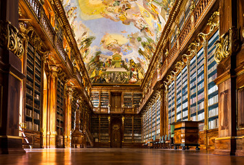 Strahov Monastery library interior - obrazy, fototapety, plakaty