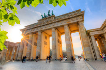 Brandenburg gate at sunset - obrazy, fototapety, plakaty