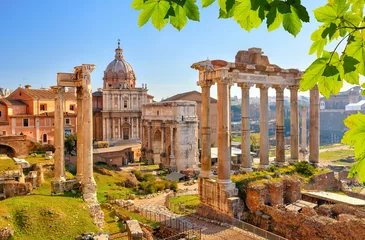 Fotobehang Romeinse ruïnes in Rome, Forum © sborisov
