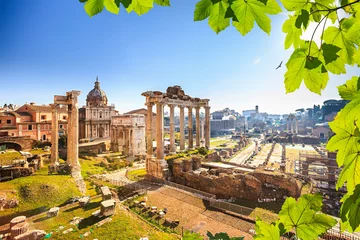 Fotobehang Romeinse ruïnes in Rome, Forum © sborisov