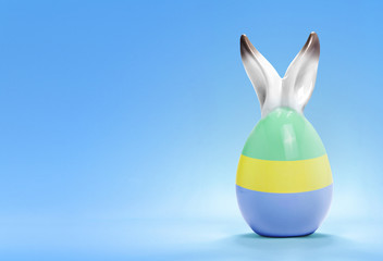 Colorful cute easter egg and the flag of Gabon .(series)
