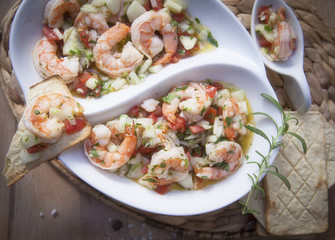 Camarones a la vinagreta