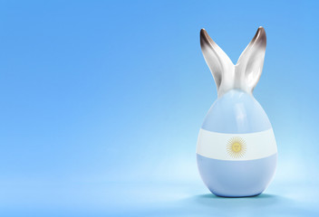 Colorful cute easter egg and the flag of Argentina .(series)