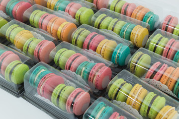 colorful of Macarons in box