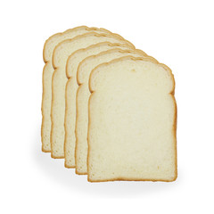 slice of white bread against the white background