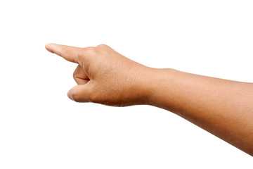 Human hand point with finger