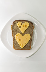 cheese sandwich on a white plate