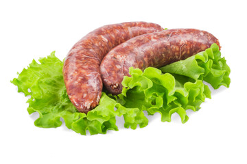 Beef sausage with greens