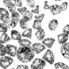 Diamonds 3d in composition as concept