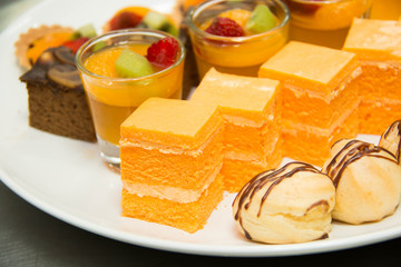 Collection of delicious  assorted mini  dessert