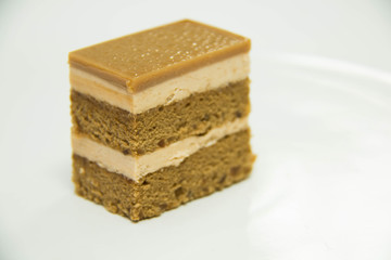 coffee  cake on a white back ground.