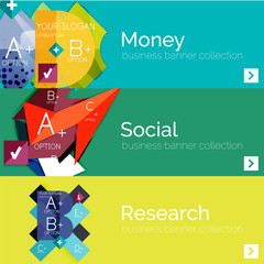 Flat design vector infographic banners with geometric
