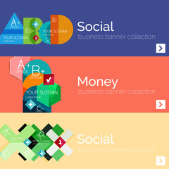 Flat design vector infographic banners with geometric