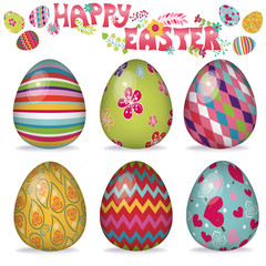Easter eggs set.Volume object
