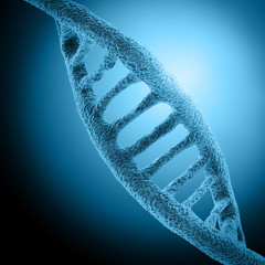 Digital illustration DNA structure in colour background