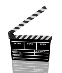 Fototapeta premium Clapper board on white background