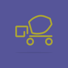 Linear cement truck icon