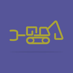 Linear tractor backhoe icon