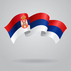 Serbian waving Flag. Vector illustration