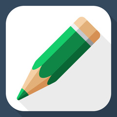 Pencil icon with long shadow