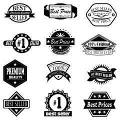 Set of  Best Price & Best Seller badges, labels, and logos