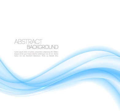 Abstract Blue curved lines background. Wave Template design © olhen_design