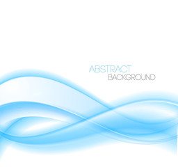 Abstract Blue curved lines background. Wave Template design