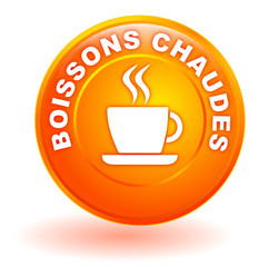 boissons chaudes sur bouton orange