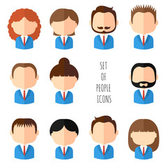 Set of colorful office people icons. Businessman. Businesswoman