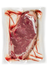 steak in vacuum package isolated