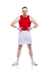 Funny clumsy sportsman