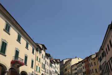 Piazza del paese di Stia,Arezzo