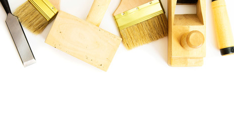 Working tools on a white background.
