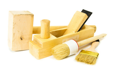 Working tools on a white background.