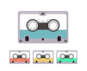 Retro cassette flat icon