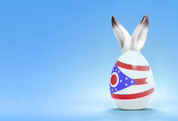 Colorful cute easter egg and the flag of Ohio .(series)