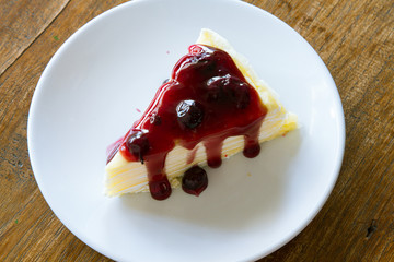 Freshness strawberry and crape cake