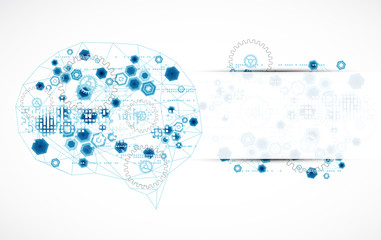 Abstract digital brain,technology concept.