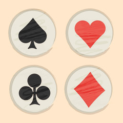 Set of ace playing card symbols.