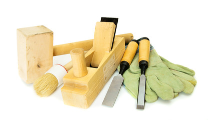 Working tools on a white background.