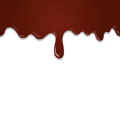 vector seamless flowing melted chocolate isolated on white