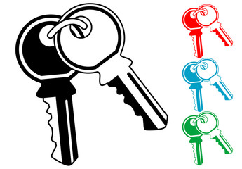 Pictograma llaves en varios colores