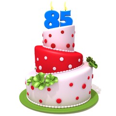 Birthday cake with number eighty five