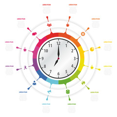Modern work time management planning infographics