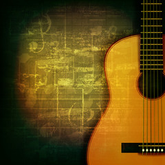 abstract grunge piano background with acoustic guitar
