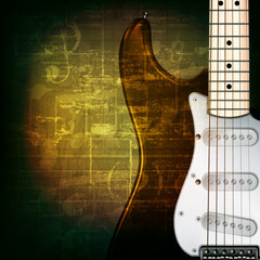 abstract grunge background with electric guitar