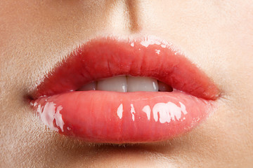 Fototapeta premium Perfect natural shiny lips