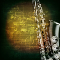 abstract grunge piano background with saxophone